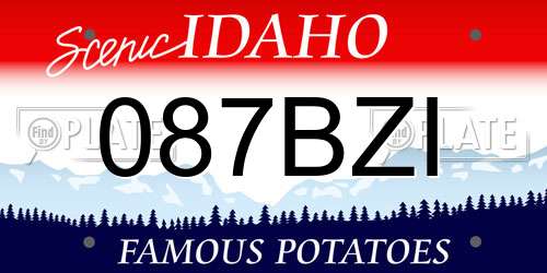 087BZI Idaho License Plate