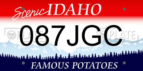 087JGC Idaho License Plate