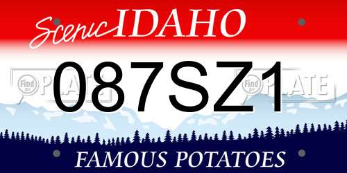 087SZ1 Idaho License Plate