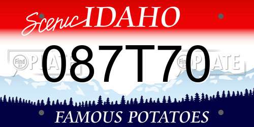 087T70 Idaho License Plate