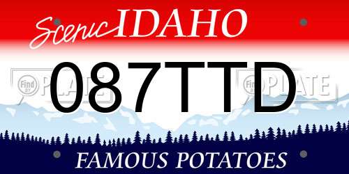 087TTD Idaho License Plate
