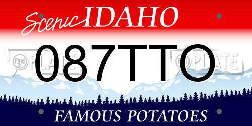 087TTO Idaho License Plate