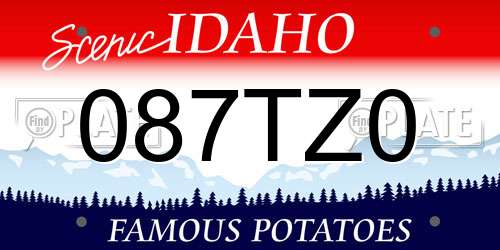 087TZ0 Idaho License Plate