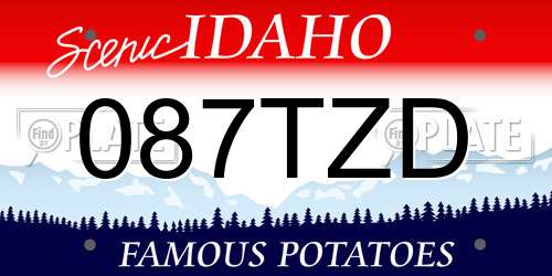 087TZD Idaho License Plate