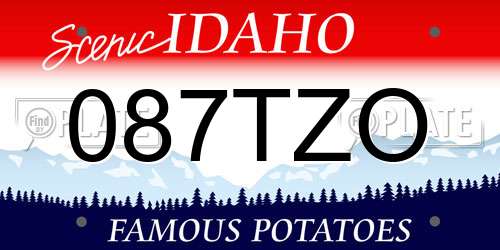 087TZO Idaho License Plate