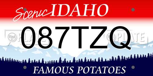 087TZQ Idaho License Plate