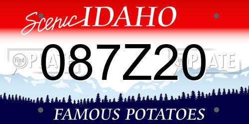 087Z20 Idaho License Plate