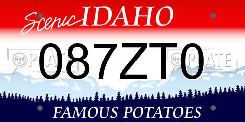 087ZT0 Idaho License Plate