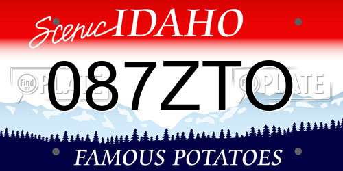 087ZTO Idaho License Plate