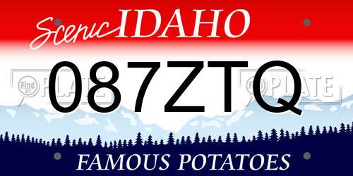 087ZTQ Idaho License Plate
