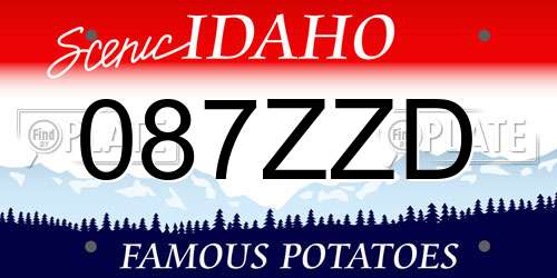 087ZZD Idaho License Plate