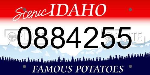 0884255 Idaho License Plate