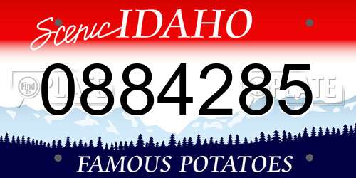 0884285 Idaho License Plate