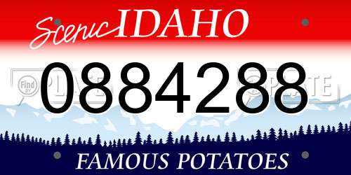 0884288 Idaho License Plate