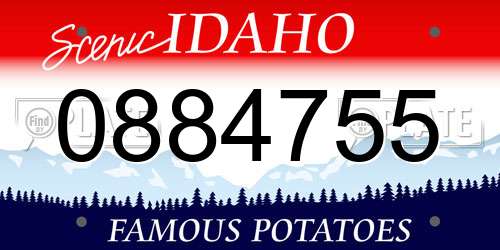 0884755 Idaho License Plate