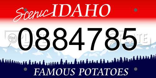 0884785 Idaho License Plate