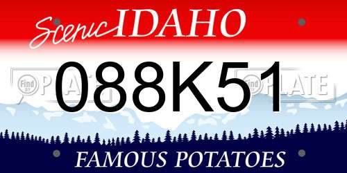 088K51 Idaho License Plate