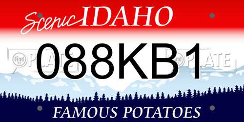 088KB1 Idaho License Plate