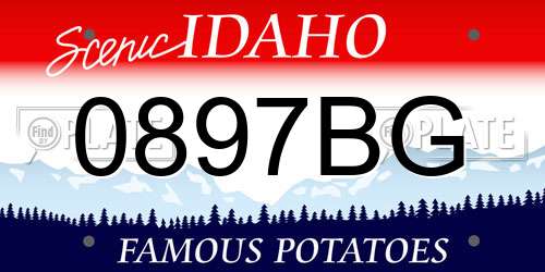 0897BG Idaho License Plate