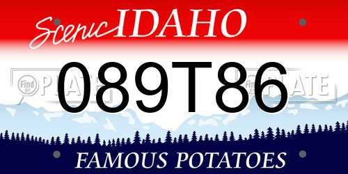 089T86 Idaho License Plate