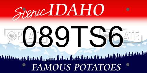 089TS6 Idaho License Plate