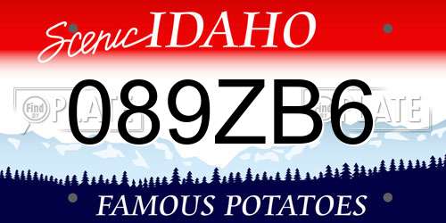089ZB6 Idaho License Plate