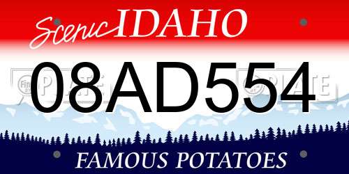 08AD554 Idaho License Plate