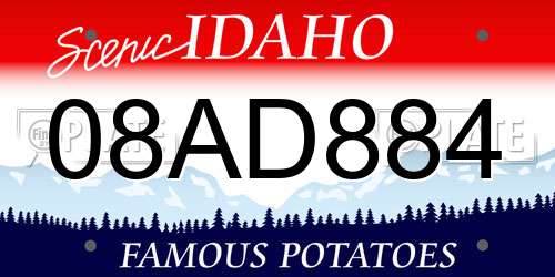 08AD884 Idaho License Plate