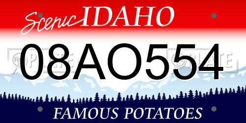 08AO554 Idaho License Plate