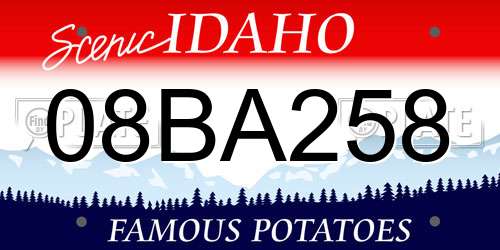 08BA258 Idaho License Plate