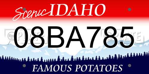 08BA785 Idaho License Plate