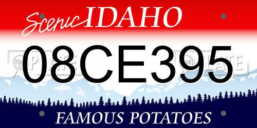 08CE395 Idaho License Plate