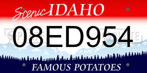 08ED954 Idaho License Plate