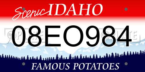 08EO984 Idaho License Plate
