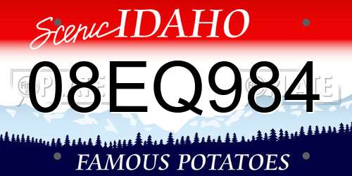 08EQ984 Idaho License Plate