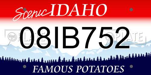 08IB752 Idaho License Plate