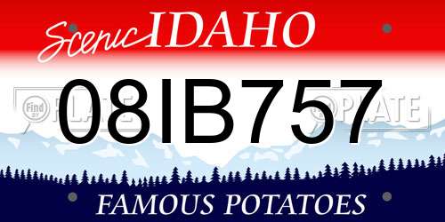08IB757 Idaho License Plate