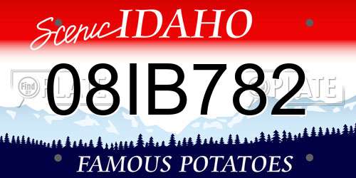 08IB782 Idaho License Plate