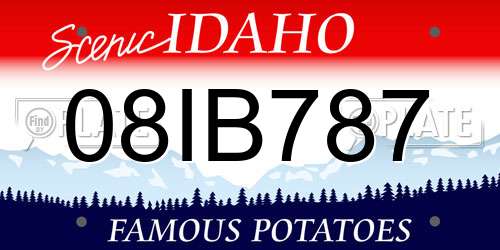 08IB787 Idaho License Plate
