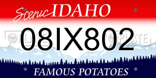 08IX802 Idaho License Plate