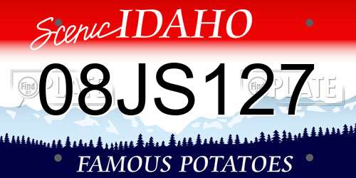 08JS127 Idaho License Plate