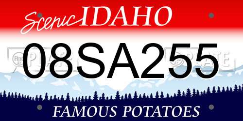 08SA255 Idaho License Plate