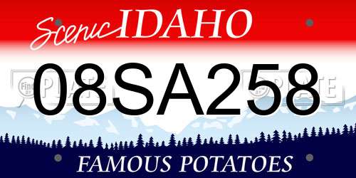 08SA258 Idaho License Plate
