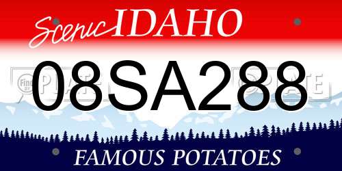 08SA288 Idaho License Plate