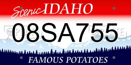 08SA755 Idaho License Plate