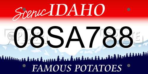 08SA788 Idaho License Plate