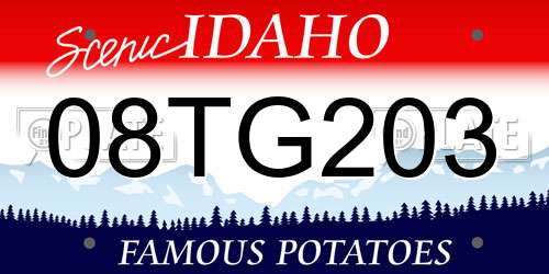 08TG203 Idaho License Plate