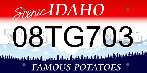 08TG703 Idaho License Plate