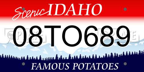 08TO689 Idaho License Plate