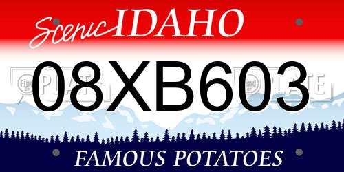 08XB603 Idaho License Plate